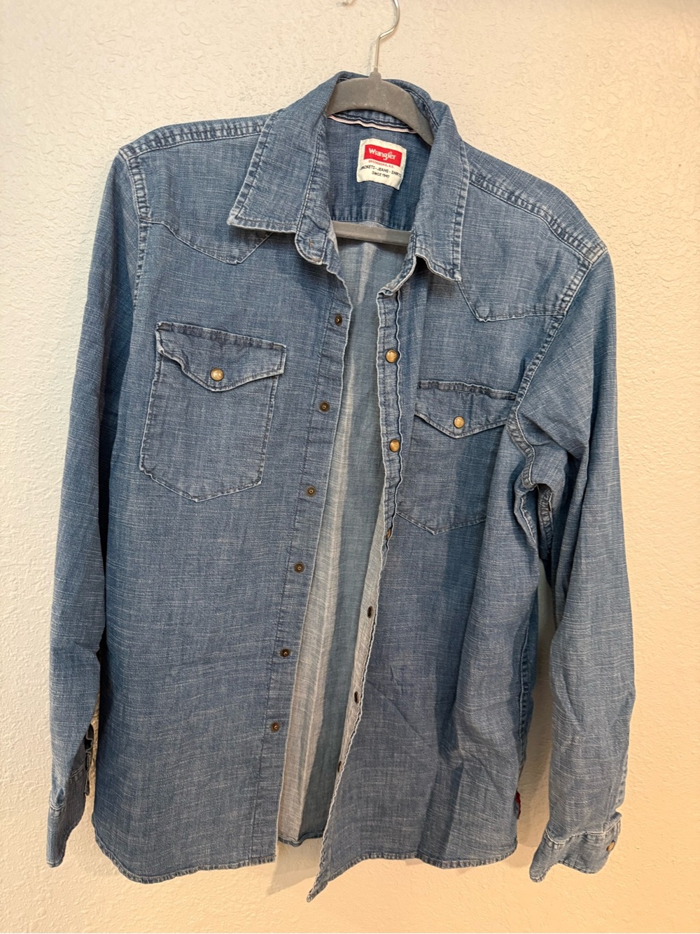 Wrangler Blue Denim Western Shirt